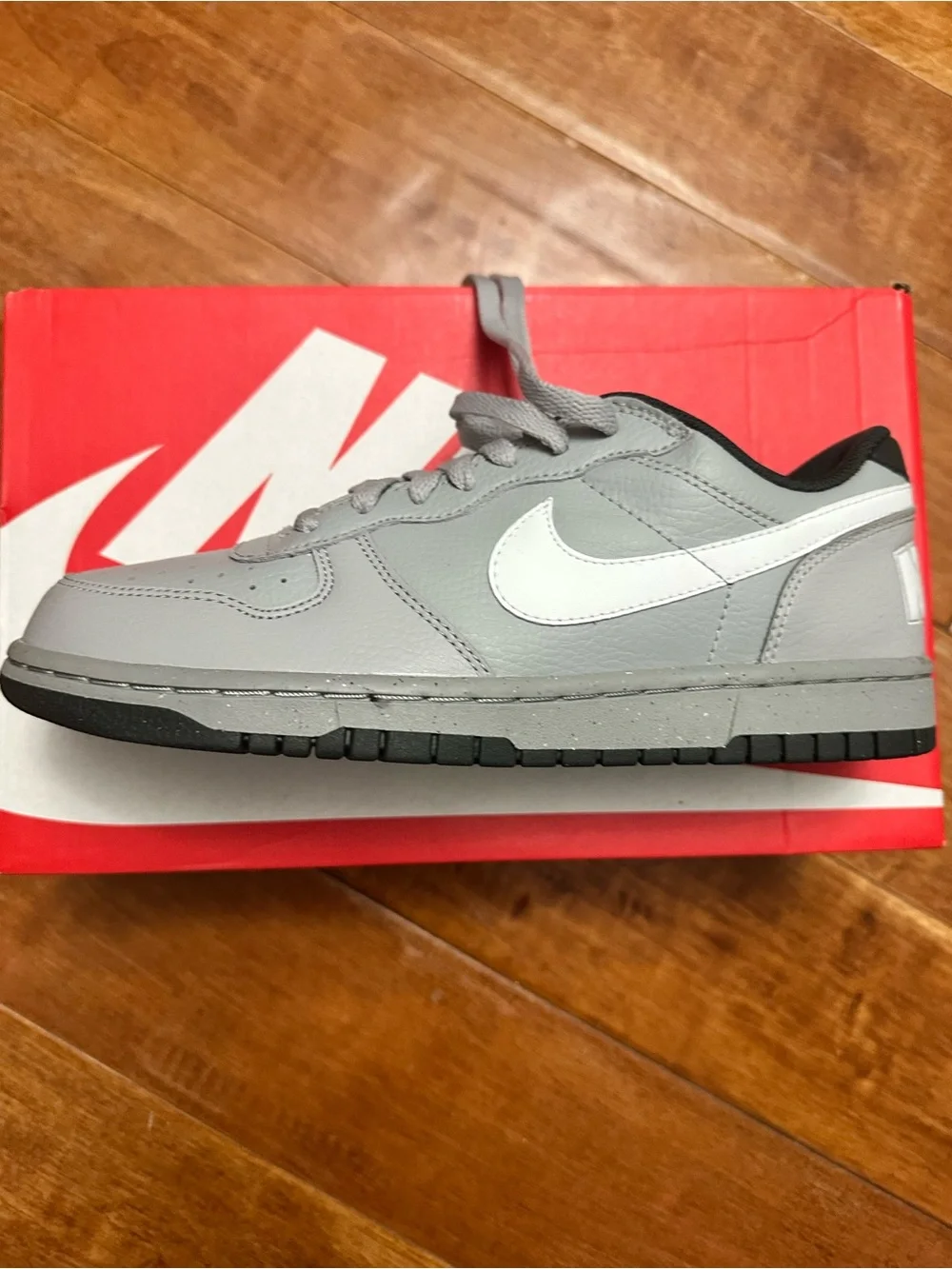 Nike Gray & White Low-Top Sneakers